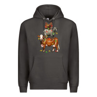 Smoke Christmas cow sheep and chicken Premium Hoodie - LillyAllenDesigns