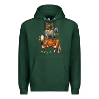 Sports Green Christmas cow sheep and chicken Premium Hoodie - LillyAllenDesigns