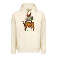 Tofu Christmas cow sheep and chicken Premium Hoodie - LillyAllenDesigns