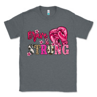 Charcoal Heather Brave and strong Cancer Awareness Classic Tee - HowdyJamesFarm