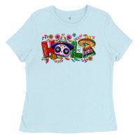 Baby Blue Hola Cinco De Mayo Ladies Tee - NancyCooperArtShop