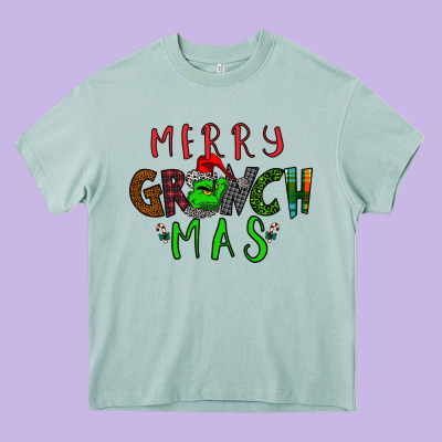Merry Grinch Mas Heavy Core Tee Designed By Bettercallsaul
