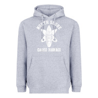 Heather Grey Oahu Hawaii North Shore Surf Beach Surfing Surfer Gift Heavyweight Hoodie - longCreatives