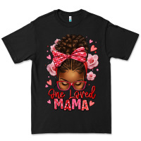 Black one loved mama afro messy bun Premium Tee - texasbilliewilder