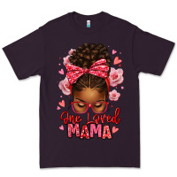 Plum one loved mama afro messy bun Premium Tee - texasbilliewilder