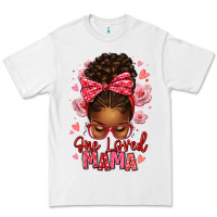 White one loved mama afro messy bun Premium Tee - texasbilliewilder