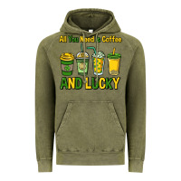 Vintage Olive All you need is coffee and lucky St. Patrick's Vintage Hoodie - HowdyJamesFarm