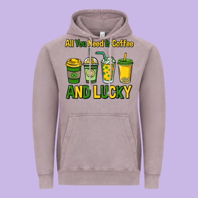 All You Need Is Coffee And Lucky St. Patrick's Vintage Hoodie Designed By Howdyjamesfarm