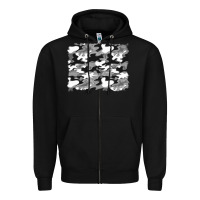 Black black and white camouflage background Zipper Hoodie - Artiststas
