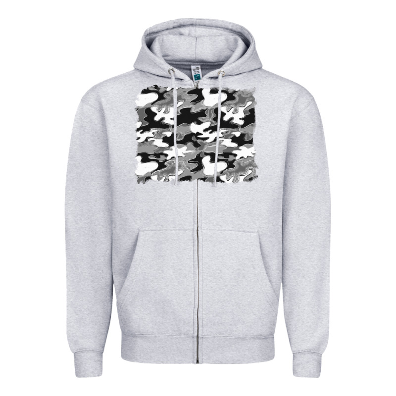 Black And White Camouflage Background Zipper Hoodie by Artiststas | Teevron