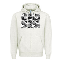 Oatmeal Heather black and white camouflage background Zipper Hoodie - Artiststas