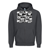Smoke black and white camouflage background Zipper Hoodie - Artiststas