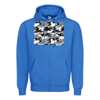 True Royal black and white camouflage background Zipper Hoodie - Artiststas