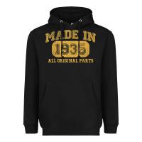 Black Made in 1935 87th Birthday Gifts 87 Year old Birthday T-Shirt Heavyweight Hoodie - longCreatives