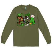 Army Green St. Patrick's Day PCA Long Sleeve Tee - OliviaCreatesArt