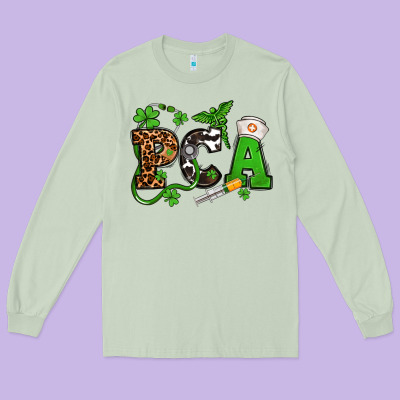 St. Patrick's Day Pca Long Sleeve Tee Designed By Oliviacreatesart