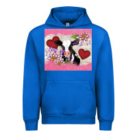 Cobalt lotus heart cow valentine Urban Hoodie - AdoDesignShop