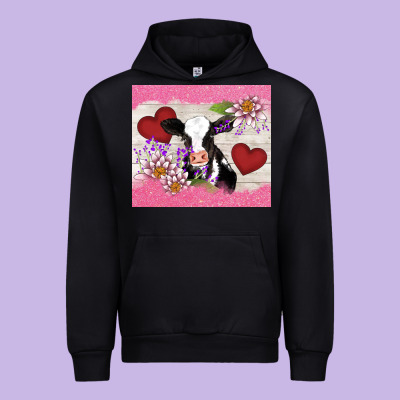 Lotus Heart Cow Valentine Urban Hoodie Designed By Adodesignshop