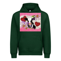 Forest Green lotus heart cow valentine Urban Hoodie - AdoDesignShop