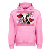 Fuchsia Pink lotus heart cow valentine Urban Hoodie - AdoDesignShop