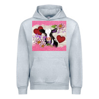 Heather Grey lotus heart cow valentine Urban Hoodie - AdoDesignShop
