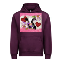 Mauve Wine lotus heart cow valentine Urban Hoodie - AdoDesignShop