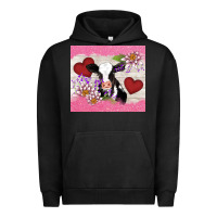 Pigment Black lotus heart cow valentine Urban Hoodie - AdoDesignShop