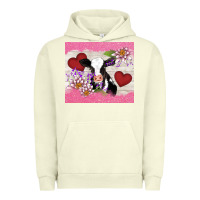 Pigment Pistachio lotus heart cow valentine Urban Hoodie - AdoDesignShop