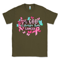 Army Green My god is stronger than Cancer Awareness Classic Tee - HowdyJamesFarm