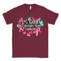 Burgundy My god is stronger than Cancer Awareness Classic Tee - HowdyJamesFarm