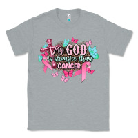 Heather Grey My god is stronger than Cancer Awareness Classic Tee - HowdyJamesFarm