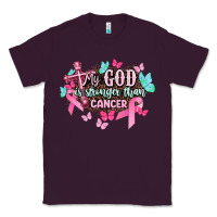 Plum My god is stronger than Cancer Awareness Classic Tee - HowdyJamesFarm