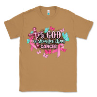 Toasted Coconut My god is stronger than Cancer Awareness Classic Tee - HowdyJamesFarm
