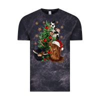 Cloud Black heifer cow gnomies christmas tree Vintage Tee - CowGirlArtShop