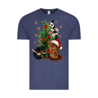 Vintage Denim heifer cow gnomies christmas tree Vintage Tee - CowGirlArtShop