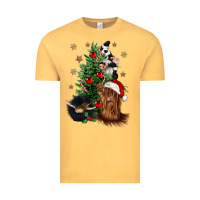 Vintage Mustard heifer cow gnomies christmas tree Vintage Tee - CowGirlArtShop