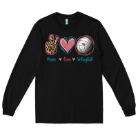 Black Peace Love Volleyball Long Sleeve Tee - Jasminsmagicworld