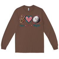 Chestnut Peace Love Volleyball Long Sleeve Tee - Jasminsmagicworld
