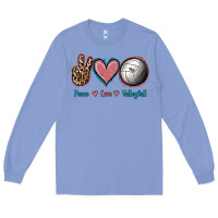 Colony Blue Peace Love Volleyball Long Sleeve Tee - Jasminsmagicworld