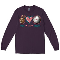 Plum Peace Love Volleyball Long Sleeve Tee - Jasminsmagicworld