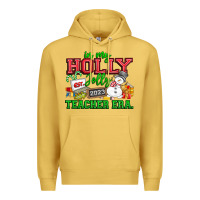 Antique Gold In My Holly Jolly Teacher Era Premium Hoodie - CowhideDigitalArt