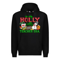 Black In My Holly Jolly Teacher Era Premium Hoodie - CowhideDigitalArt