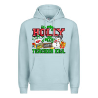 Blue Mist In My Holly Jolly Teacher Era Premium Hoodie - CowhideDigitalArt