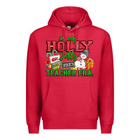 Cardinal In My Holly Jolly Teacher Era Premium Hoodie - CowhideDigitalArt