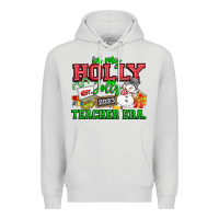 Dove Grey In My Holly Jolly Teacher Era Premium Hoodie - CowhideDigitalArt
