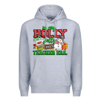 Heather Grey In My Holly Jolly Teacher Era Premium Hoodie - CowhideDigitalArt