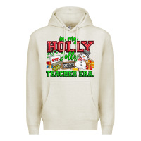 Oatmeal Heather In My Holly Jolly Teacher Era Premium Hoodie - CowhideDigitalArt