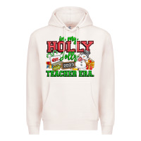 Pale Pink In My Holly Jolly Teacher Era Premium Hoodie - CowhideDigitalArt