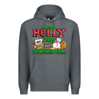 Rock In My Holly Jolly Teacher Era Premium Hoodie - CowhideDigitalArt
