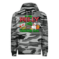 Slate Camo In My Holly Jolly Teacher Era Premium Hoodie - CowhideDigitalArt